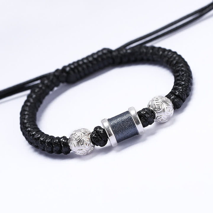 Bracelet en fil tressé avec perles en cuivre et argent sterling 999 de Buddha Stones