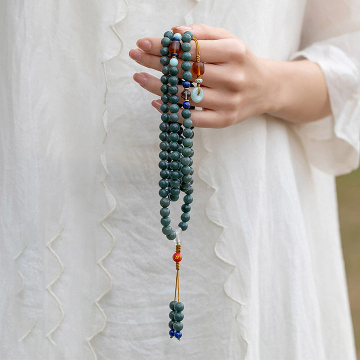 Bracelet Mala de méditation avec 108 Buddha Stones et graines de Bodhi