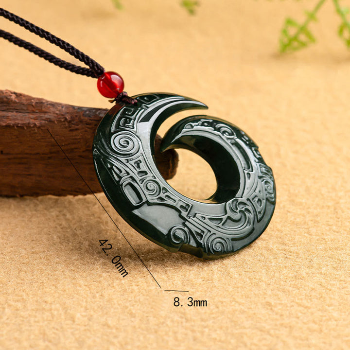 Collier pendentif en jade cyan Hetian naturel Buddha Stones pour améliorer la chance