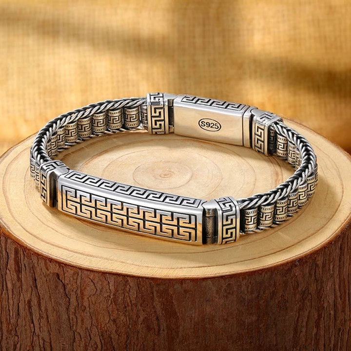 Bracelet rotatif à motif de lignes vintage Buddha Stones