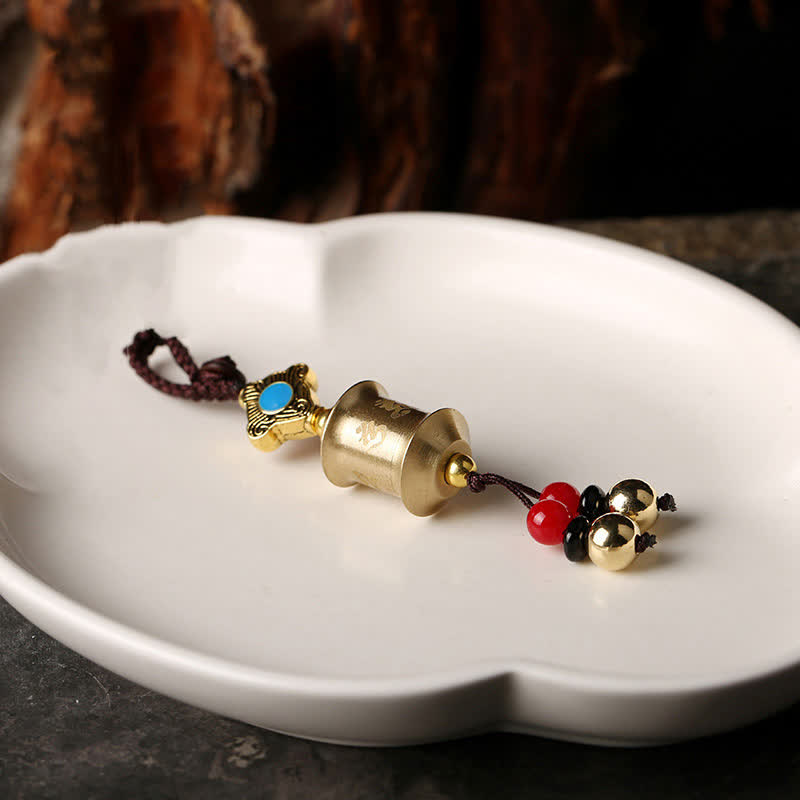 Feng Shui Yin Yang Bagua Wenchang Pen Pagode Roue de prière Porte-clés