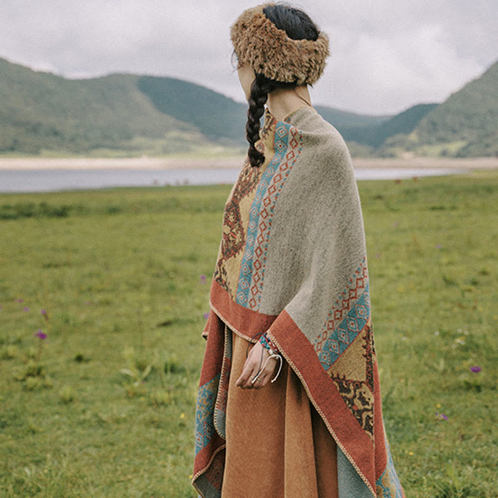 Écharpe châle tibétain à motifs de diamants avec Buddha Stones - image 7