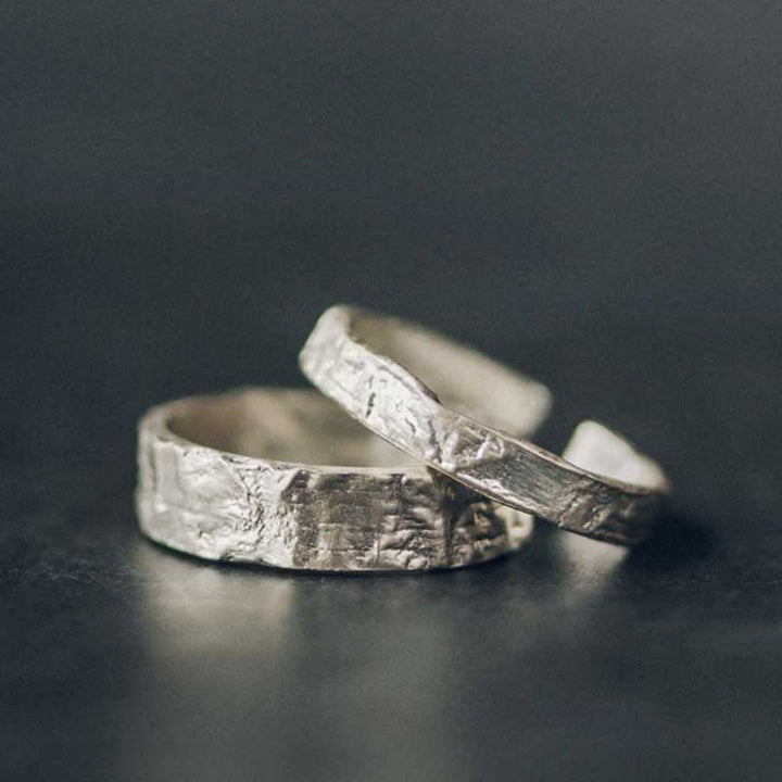 Bague de couple en argent sterling 925 Buddha Stones et design simple - image 0