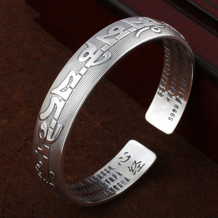 Bracelet de prière et de méditation en cuivre blanc tibétain avec Buddha Stones