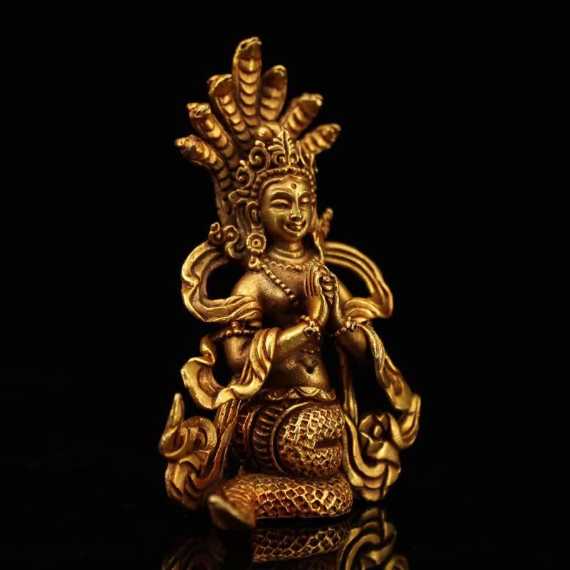 Statue décorative en cuivre de protection du bodhisattva Nagarjuna - image 1