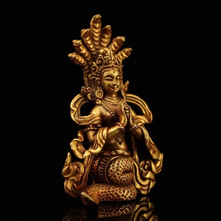 Statue décorative en cuivre de protection du bodhisattva Nagarjuna - image 1