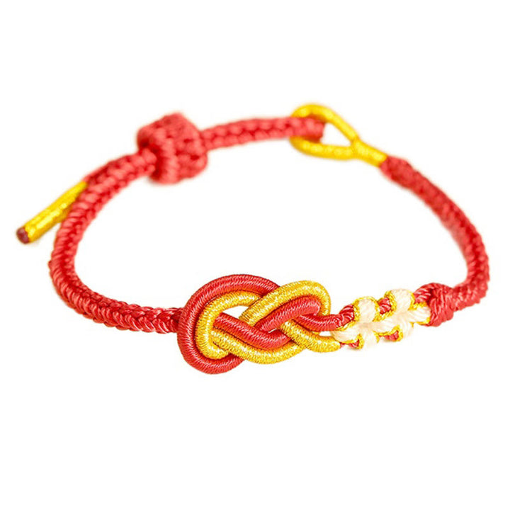 Bracelet de connexion porte-bonheur en forme de nœud de paix à huit fils fabriqué à la main par Buddha Stones