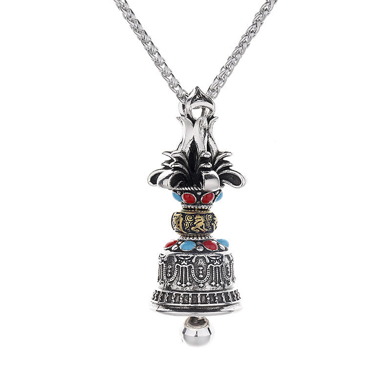 Collier pendentif en Buddha Stones tibétain Om Mani Padme Hum Dorje Vajra, cloche de force - image 4