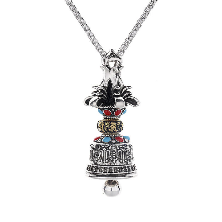 Collier pendentif en Buddha Stones tibétain Om Mani Padme Hum Dorje Vajra, cloche de force - image 4