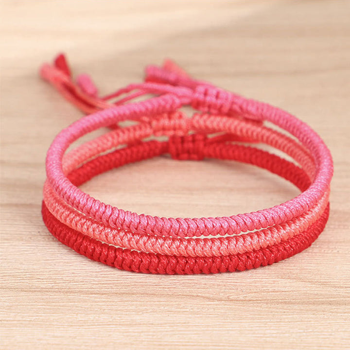 Bracelet tressé tibétain en 3 pièces avec Buddha Stones et protection des nœuds King Kong