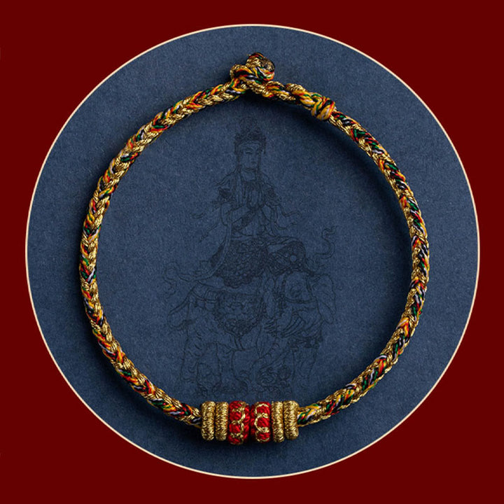 Bracelet en corde tressée fait main en Buddha Stones du zodiaque chinois du Tibet