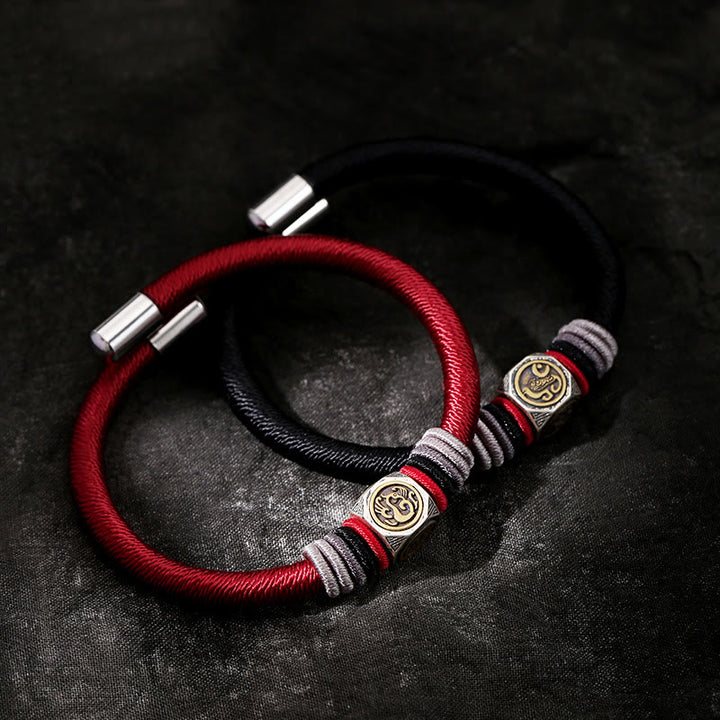 Bracelet en argent sterling 925 Buddha Stones et nœud parfait King Kong