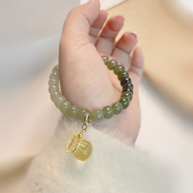 Bracelet porte-bonheur en perles de jade Hetian naturel Buddha Stones