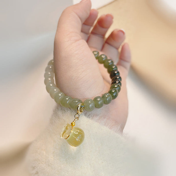 Bracelet porte-bonheur en perles de jade Hetian naturel Buddha Stones