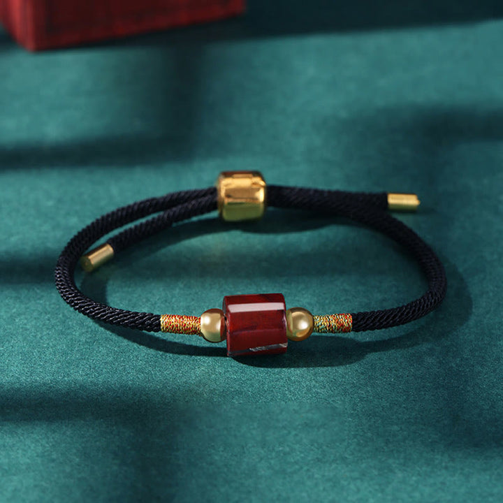 Bracelet en corde tressée fait main en Buddha Stones tibétaines, aventurine verte, pierre rouge, malachite, protection de la chance