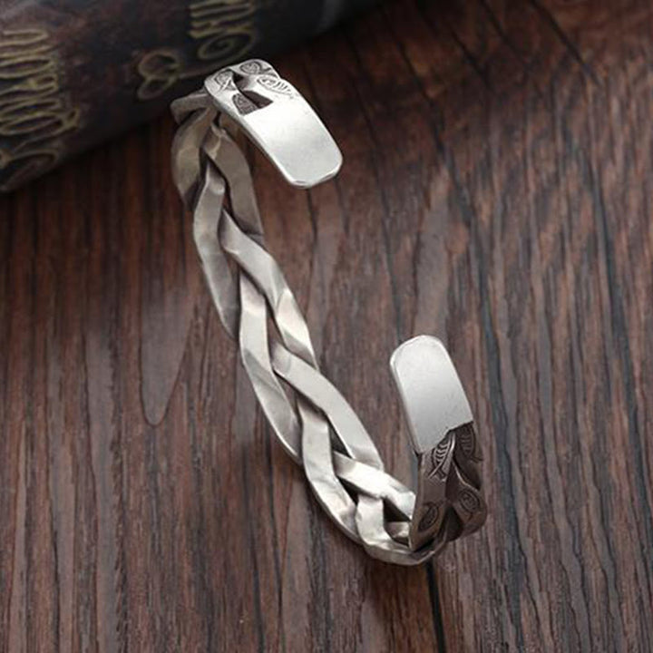 Bracelet manchette torsadé en forme de poisson Koi Buddha Stones