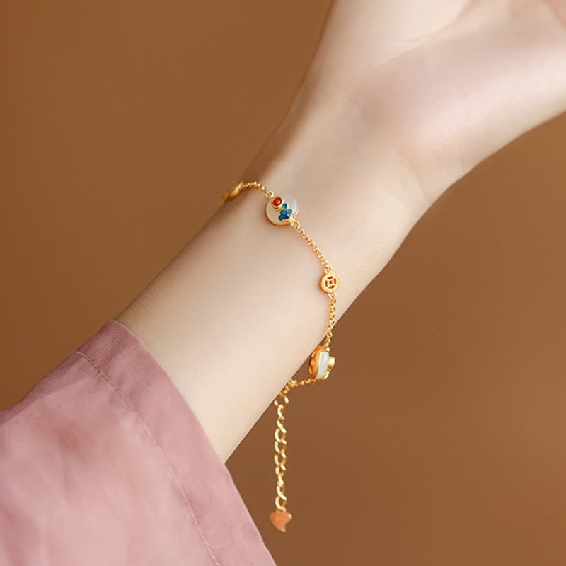 Bracelet porte-bonheur en jade Buddha Stones et nuages de bon augure