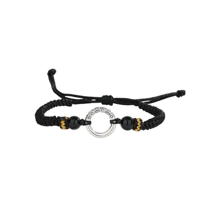 Bracelet Buddha Stones en argent sterling 925 avec boucle de paix et nuages ​​propices à la fortune - image 4