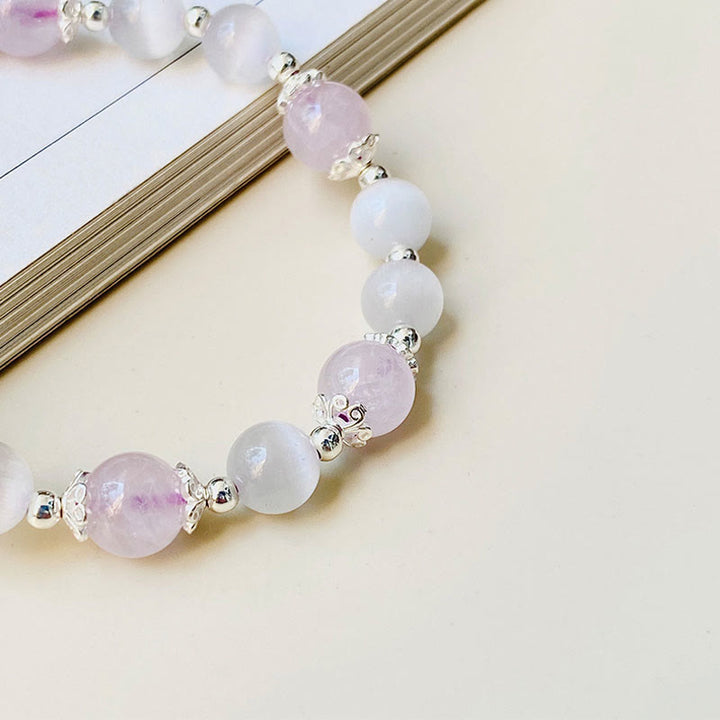 Bracelet étoile de conscience spirituelle œil de chat en améthyste naturelle en argent sterling 925 de Buddha Stones - image 4
