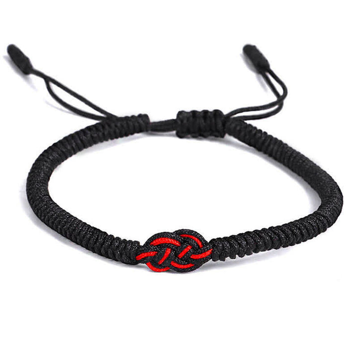 Bracelet tibétain en corde avec protection et nœud chinois porte-bonheur, lot de 2 Buddha Stones
