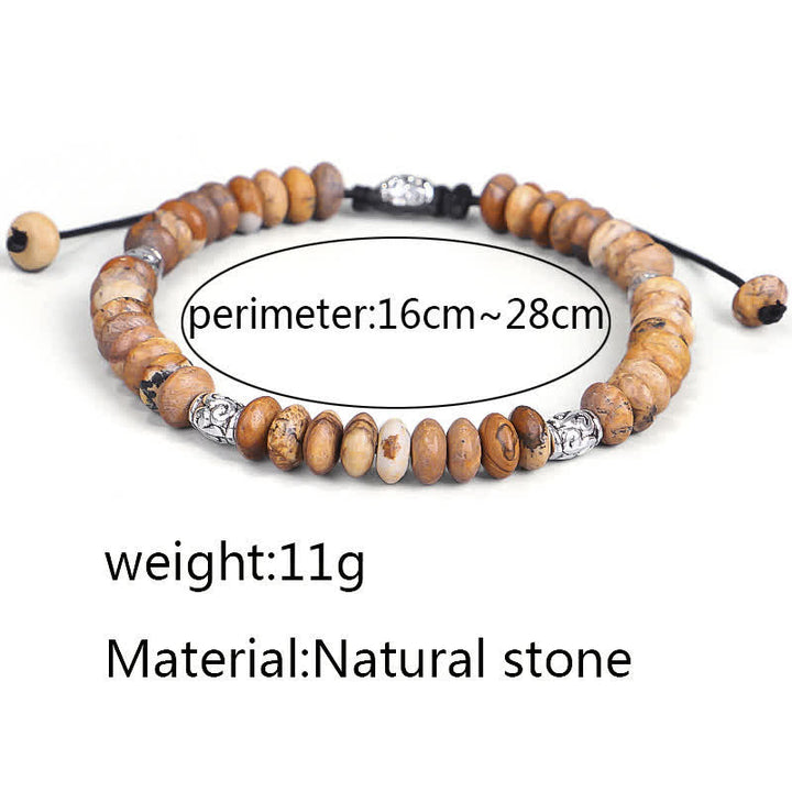 Bracelet en fil de perles positives en jaspe photo