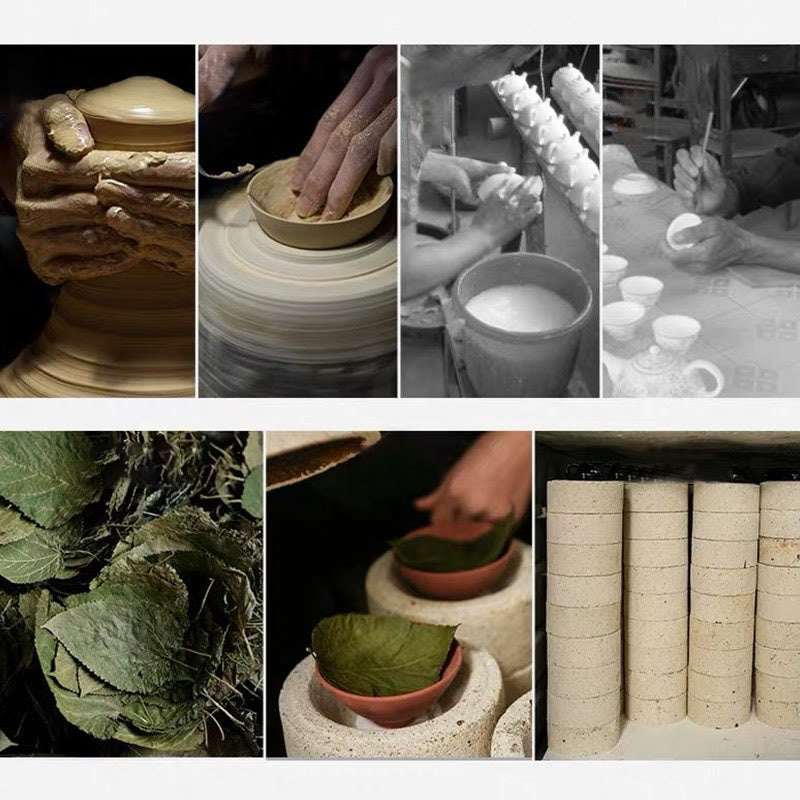 Tasse à thé en céramique chinoise Jianzhan avec feuilles d'érable dorées et Buddha Stones