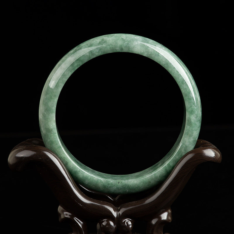 Bracelet jonc en jade naturel Buddha Stones pour la chance et la richesse