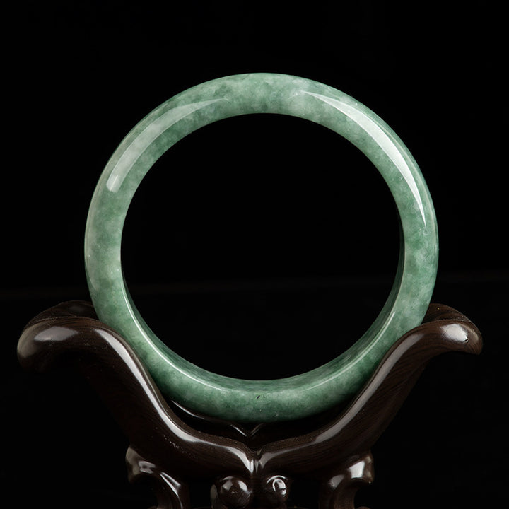 Bracelet jonc en jade naturel Buddha Stones pour la chance et la richesse