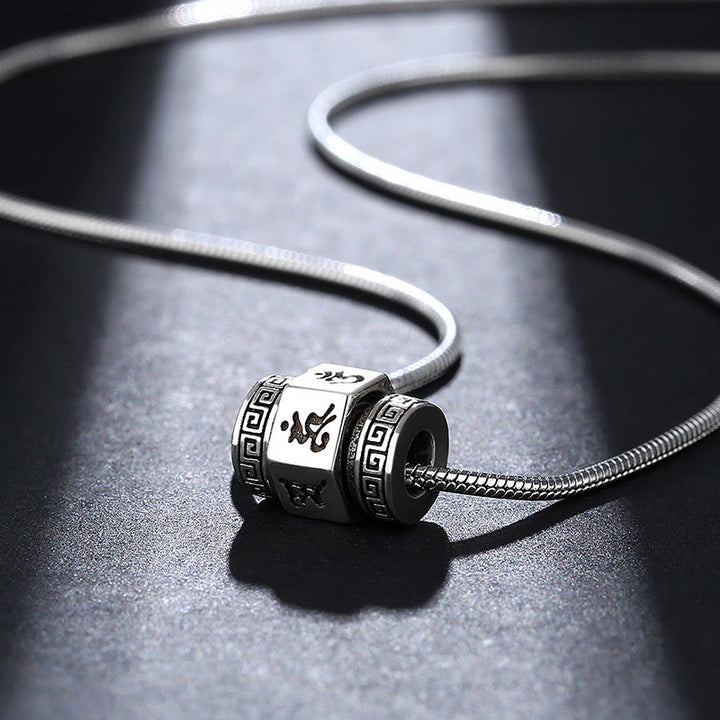 Collier pendentif rotatif tibétain en Buddha Stones Om Mani Padme Hum Peace - image 2