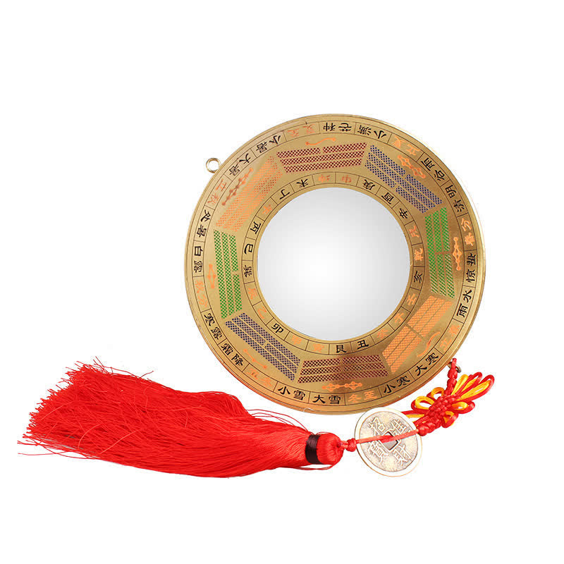 Carte Feng Shui Bagua Pièce de cuivre Nœud chinois Carte énergétique d'équilibre - image 0