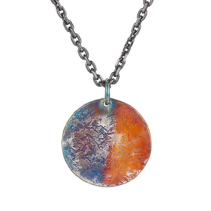 Collier pendentif de compassion moitié démon moitié bouddha en argent sterling 999 et or 24 carats avec Buddha Stones