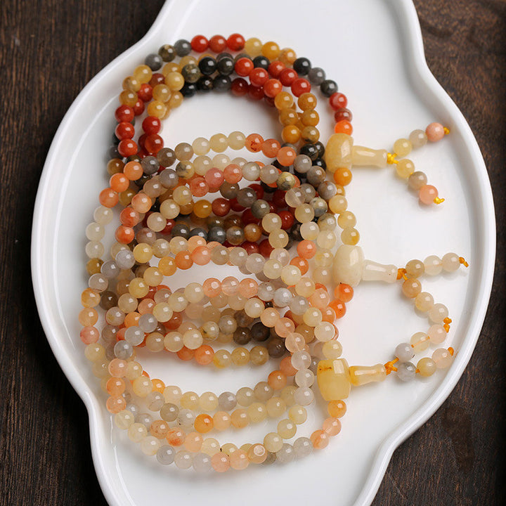 Bracelet Mala de protection en agate rouge naturelle de 108 Buddha Stones
