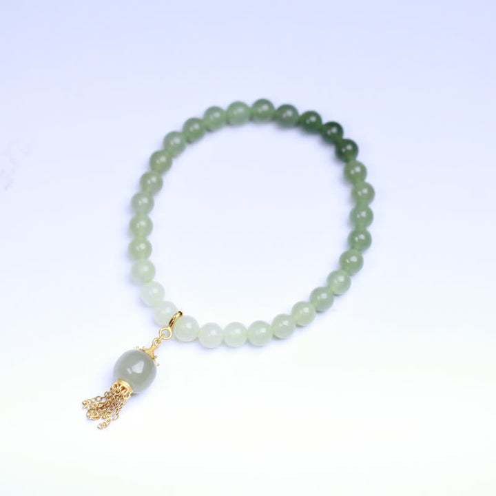 Bracelet porte-bonheur en argent sterling 925 avec perles de jade Hetian