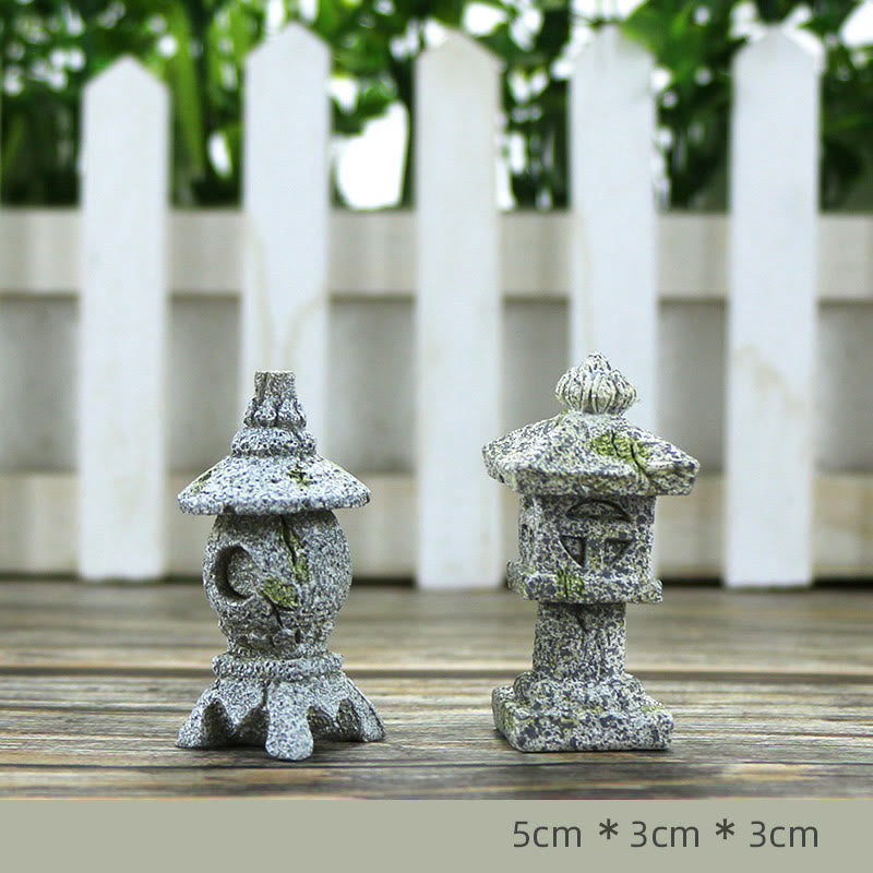 Statue de Bouddha Zen en Méditation Sérénité Figurine en Résine Décoration de la Maison - Paire de petites pagodes en pierre 5*3*3cm - image 11