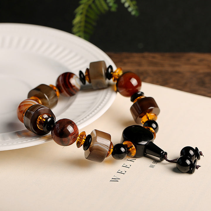 Bracelet porte-bonheur en sardonyx naturel