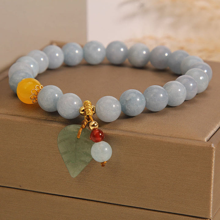 Bracelet de guérison en jade et aigue-marine avec Buddha Stones