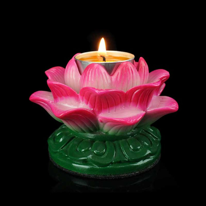 Buddha Stones Méditation Prière Autel Fleur de Lotus Bougeoir Rituels du Temple Bouddhiste Articles à Utiliser
