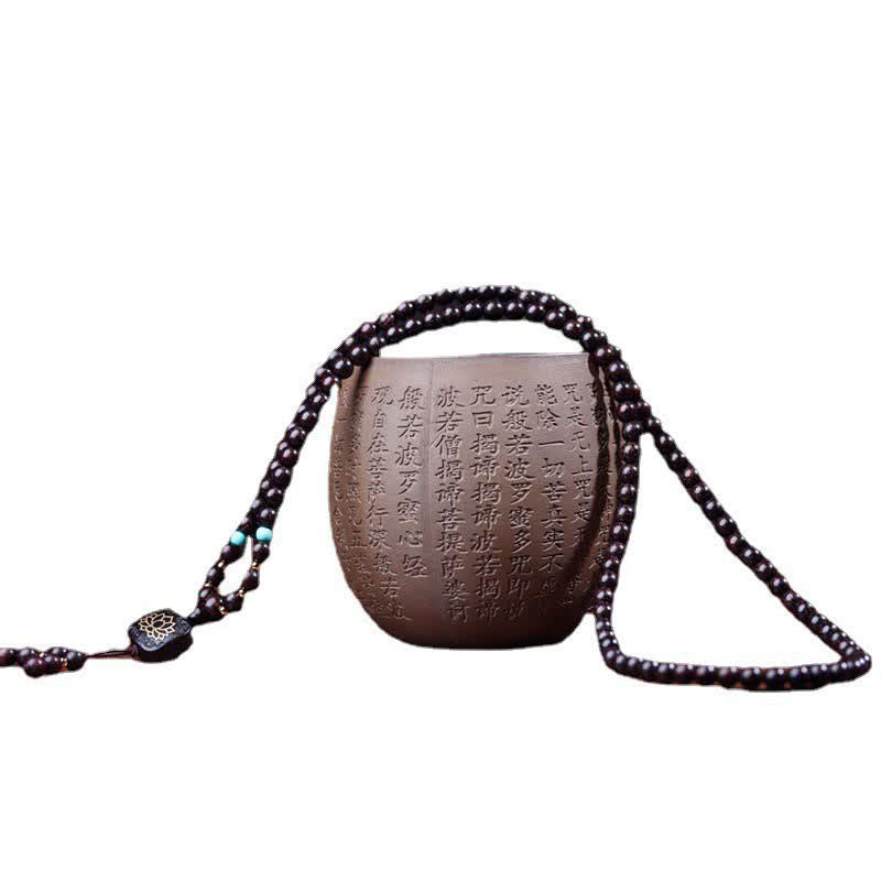 Bracelet Mala 108 Buddha Stones tibétaines en bois de santal rouge et lotus avec petites feuilles - image 10