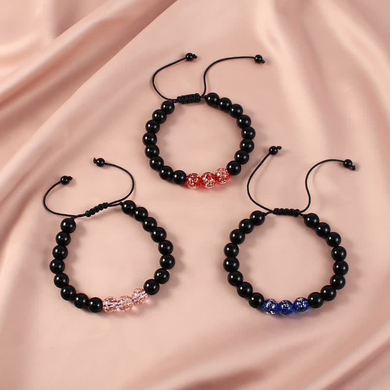 Bracelet de force lumineux en obsidienne noire Buddha Stones