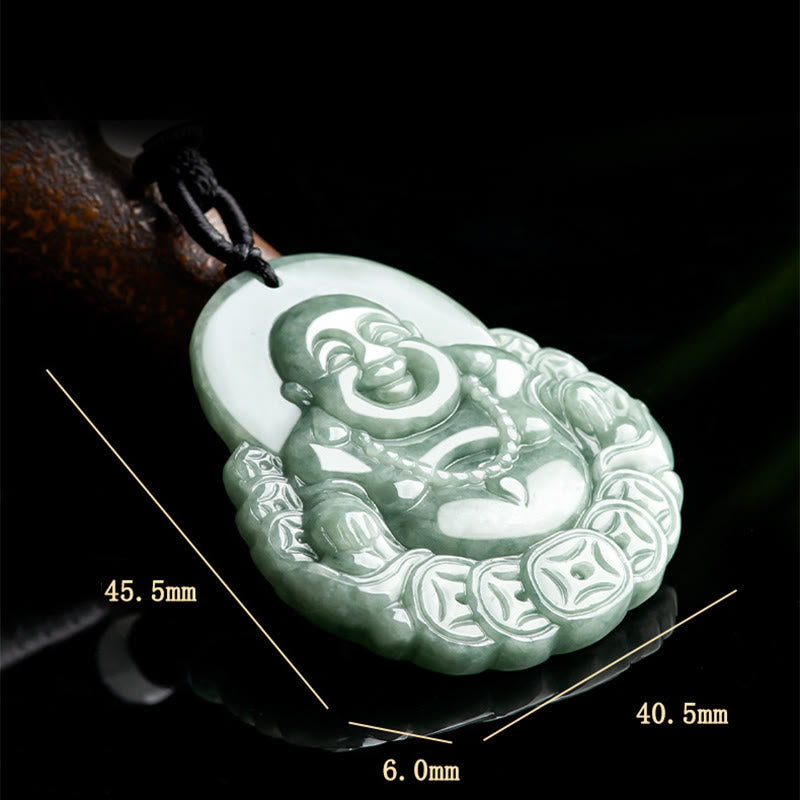 Collier pendentif en jade naturel et cuivre Bouddha rieur Buddha Stones de Bouddha - image 8