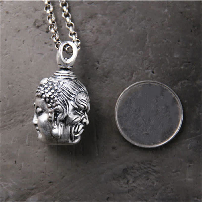 Collier pendentif Bouddha Démon Sérénité en argent sterling 999 de Buddha Stones - image 6