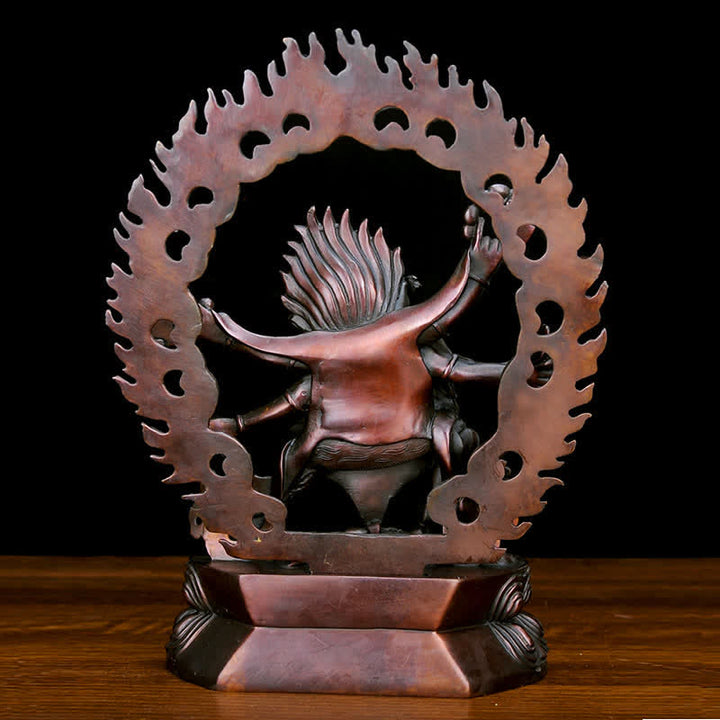 Statue de Bouddha en cuivre de la compassion de Mahakala du Tibet