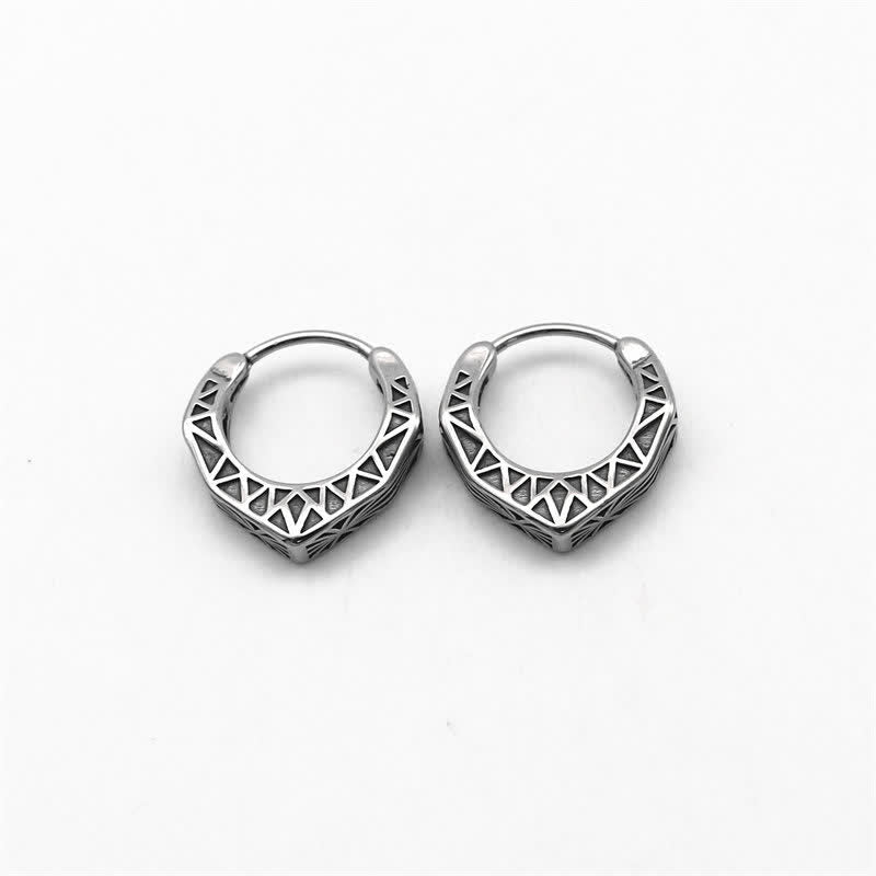 Boucles d'oreilles créoles Viking en acier titane - image 12