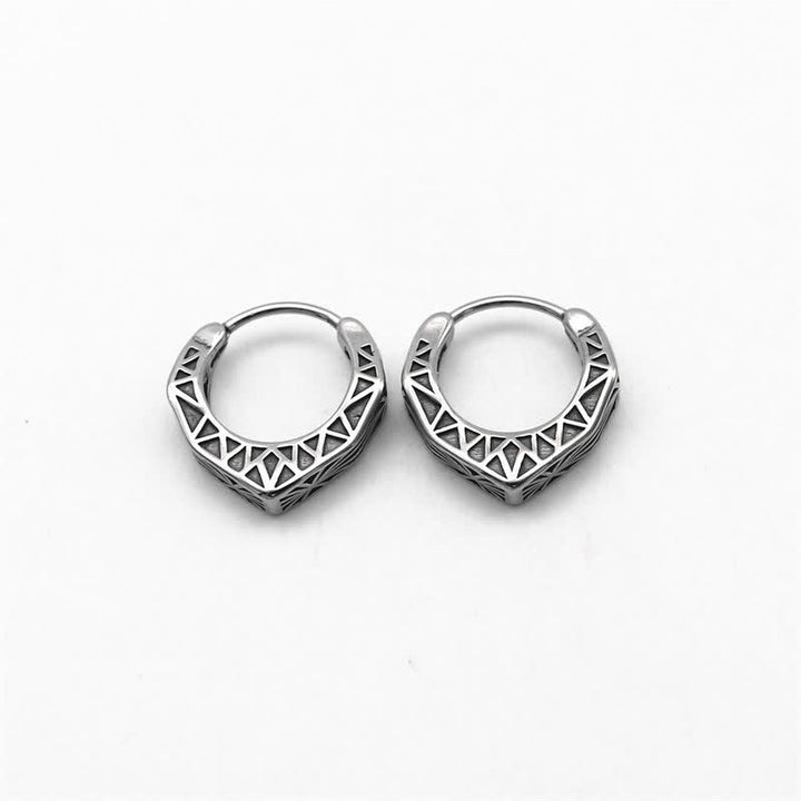 Boucles d'oreilles créoles Viking en acier titane - image 12