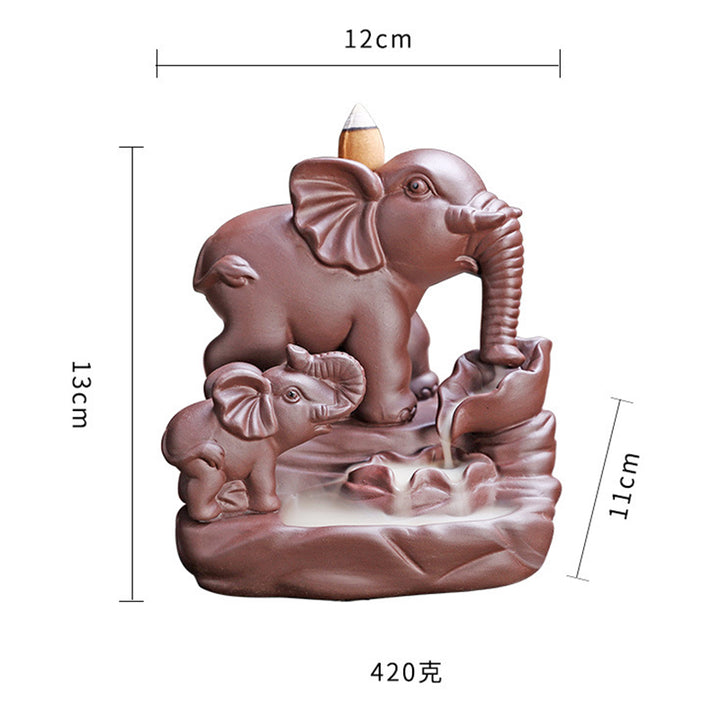 Brûleur d'encens à reflux en argile violette pour fontaine à fumée tibétaine, protection et décoration