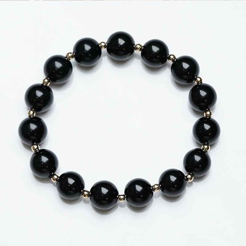 Bracelet de protection en perles d'onyx noir Buddha Stones , lot de 2