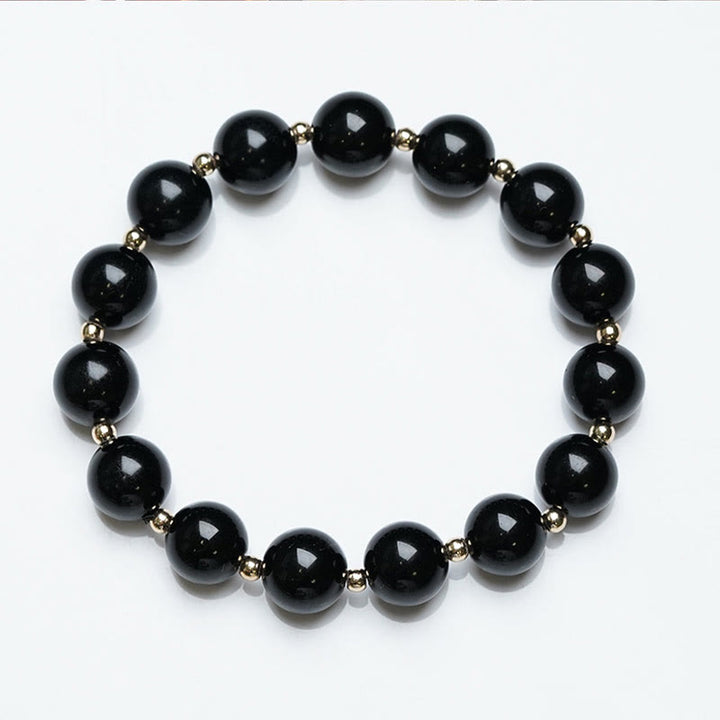 Bracelet de protection en perles d'onyx noir Buddha Stones , lot de 2