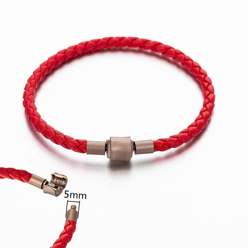 Bracelet tressé en cuir vintage Buddha Stones