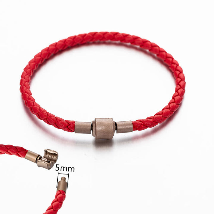 Bracelet tressé en cuir vintage Buddha Stones