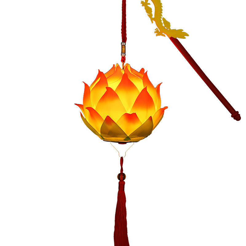 Lampe à pompon en forme de lanterne en forme de Buddha Stones et de fleur de lotus à faire soi-même